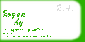 rozsa ay business card